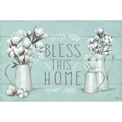 Blessed I Mint White Modern Wood Framed Art Print by Penner, Janelle