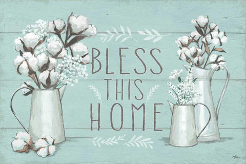 Blessed I Mint Black Ornate Wood Framed Art Print with Double Matting by Penner, Janelle