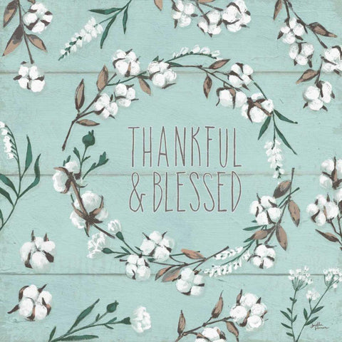 Blessed VI Mint White Modern Wood Framed Art Print with Double Matting by Penner, Janelle