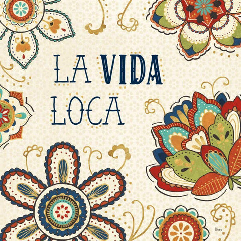 La Vida Loca II White Modern Wood Framed Art Print with Double Matting by Charron, Veronique