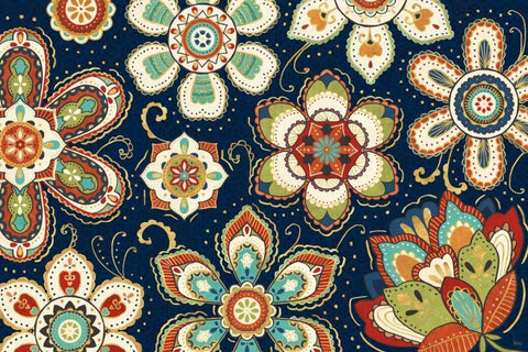 La Vida Loca I Blue White Modern Wood Framed Art Print with Double Matting by Charron, Veronique