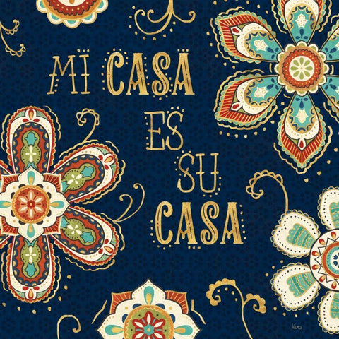 La Vida Loca III Blue White Modern Wood Framed Art Print with Double Matting by Charron, Veronique