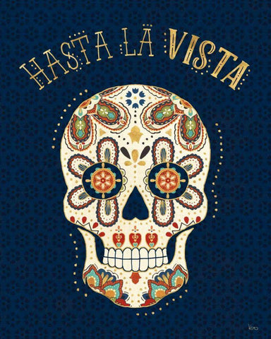 La Vida Loca V Blue White Modern Wood Framed Art Print with Double Matting by Charron, Veronique