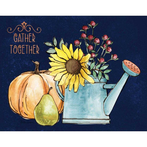 October Garden I Blue Black Modern Wood Framed Art Print with Double Matting by Grove, Beth