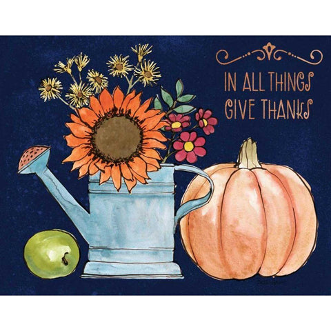 October Garden II Blue White Modern Wood Framed Art Print by Grove, Beth