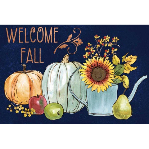 October Garden XIII Blue White Modern Wood Framed Art Print by Grove, Beth