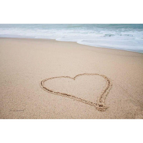 Beach Love I Black Modern Wood Framed Art Print with Double Matting by Marshall, Laura