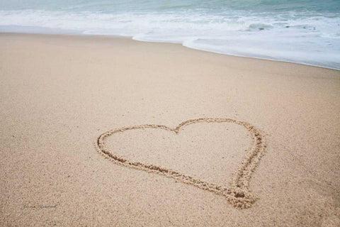 Beach Love I Black Ornate Wood Framed Art Print with Double Matting by Marshall, Laura
