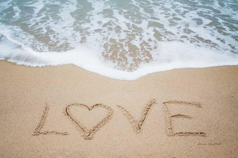 Beach Love II White Modern Wood Framed Art Print with Double Matting by Marshall, Laura