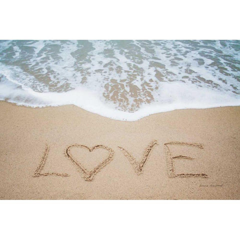 Beach Love II Black Modern Wood Framed Art Print by Marshall, Laura