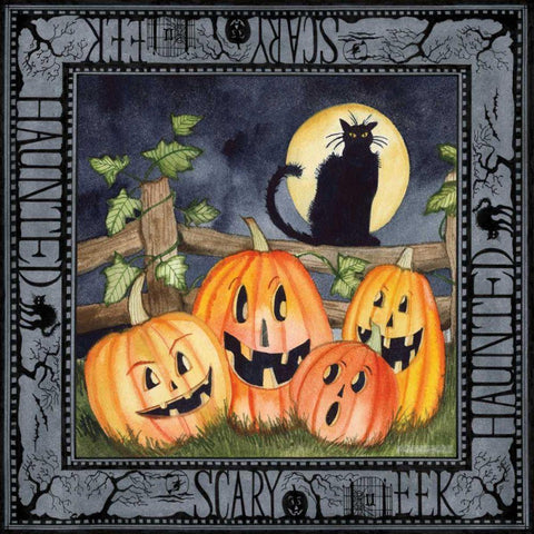 Haunting Halloween Night I Gold Ornate Wood Framed Art Print with Double Matting by McKenna, Kathleen Parr