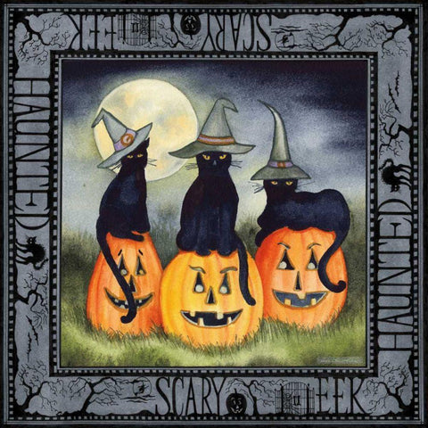 Haunting Halloween Night II Black Modern Wood Framed Art Print with Double Matting by McKenna, Kathleen Parr