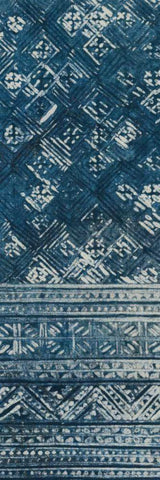 Indochina Batik I White Modern Wood Framed Art Print with Double Matting by Wild Apple Portfolio