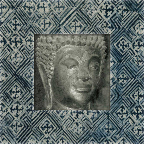 Moment of Zen I Batik Black Modern Wood Framed Art Print by Wild Apple Portfolio