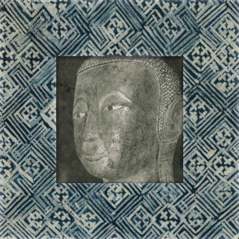 Moment of Zen II Batik White Modern Wood Framed Art Print by Wild Apple Portfolio