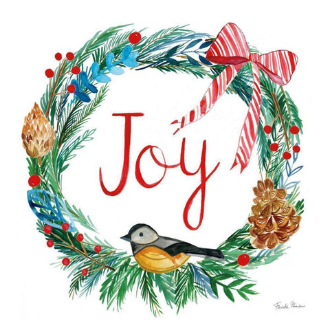 Holiday Wreath I White Modern Wood Framed Art Print by Zaman, Farida