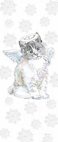 Christmas Kitties I Snowflakes Black Ornate Wood Framed Art Print with Double Matting by Grove, Beth