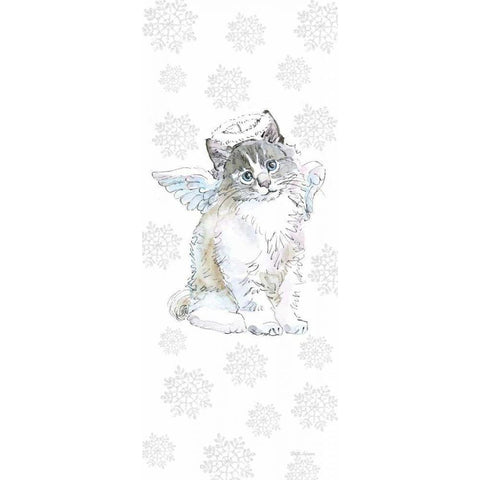 Christmas Kitties I Snowflakes Black Modern Wood Framed Art Print by Grove, Beth