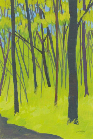 Spring Woods Black Ornate Wood Framed Art Print with Double Matting by Lovell, Kathrine