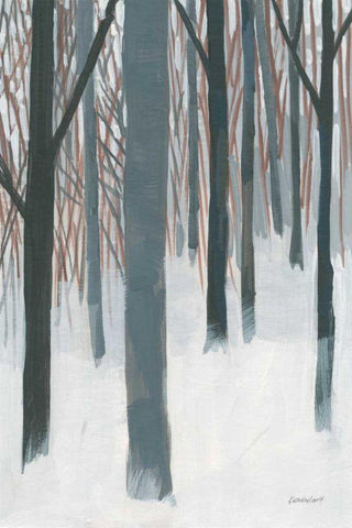 Winter Woods White Modern Wood Framed Art Print with Double Matting by Lovell, Kathrine