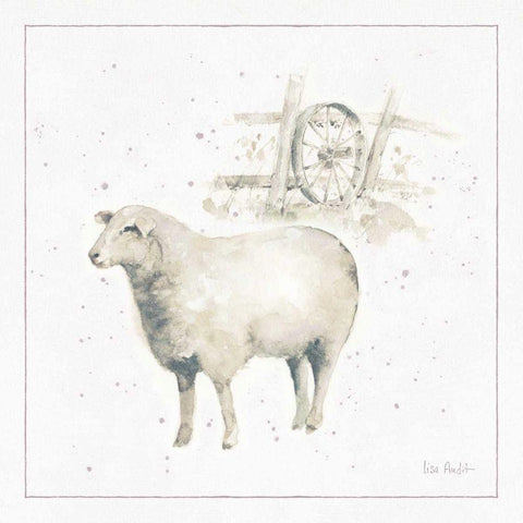 Farm Friends X Neutral White Modern Wood Framed Art Print with Double Matting by Audit, Lisa