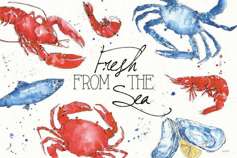 Seafood Shanty I Black Ornate Wood Framed Art Print with Double Matting by Tavoletti, Anne