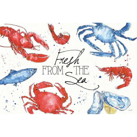 Seafood Shanty I White Modern Wood Framed Art Print by Tavoletti, Anne