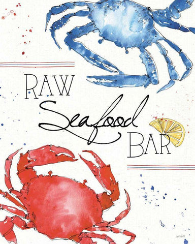 Seafood Shanty II White Modern Wood Framed Art Print with Double Matting by Tavoletti, Anne