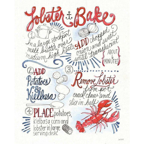 Seafood Shanty V White Modern Wood Framed Art Print by Tavoletti, Anne