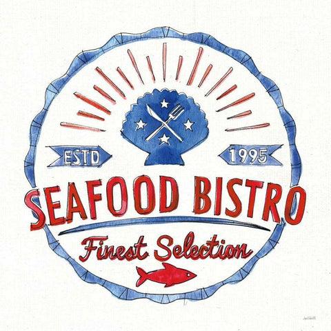 Seafood Shanty VII Gold Ornate Wood Framed Art Print with Double Matting by Tavoletti, Anne