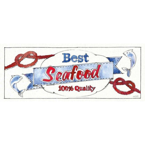 Seafood Shanty IX Black Modern Wood Framed Art Print with Double Matting by Tavoletti, Anne