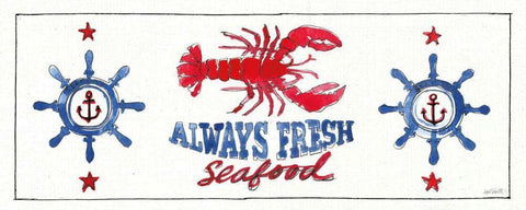 Seafood Shanty XI White Modern Wood Framed Art Print with Double Matting by Tavoletti, Anne