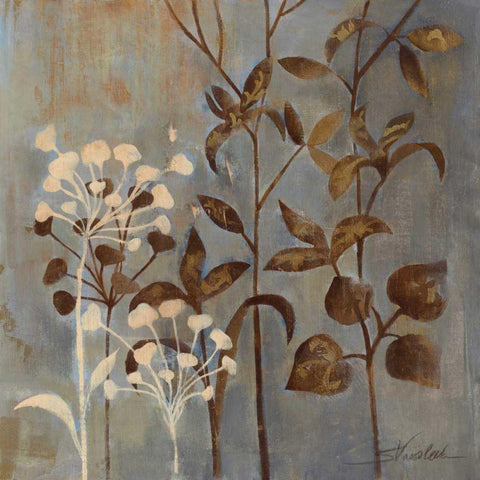 Branches in Dusty Blue II Black Modern Wood Framed Art Print by Vassileva, Silvia