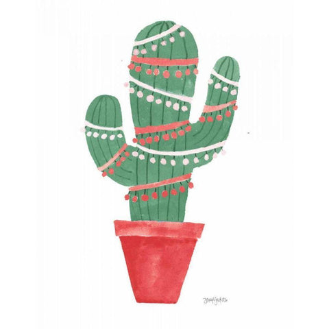 A Very Cactus Christmas II Dark Green White Modern Wood Framed Art Print by Jackson, Jenaya