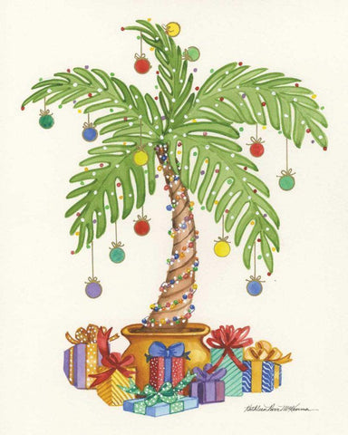 Palm Tree Gifts Crop Black Ornate Wood Framed Art Print with Double Matting by McKenna, Kathleen Parr
