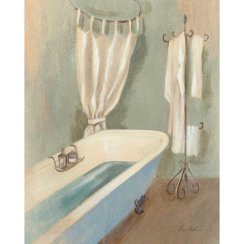 Steam Bath III - Wag White Modern Wood Framed Art Print by Vassileva, Silvia