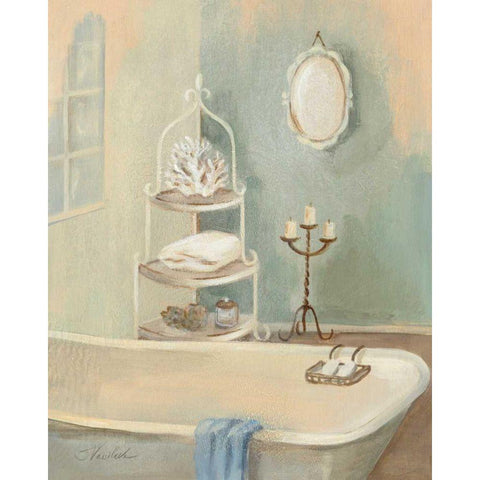 Steam Bath IV - Wag White Modern Wood Framed Art Print by Vassileva, Silvia