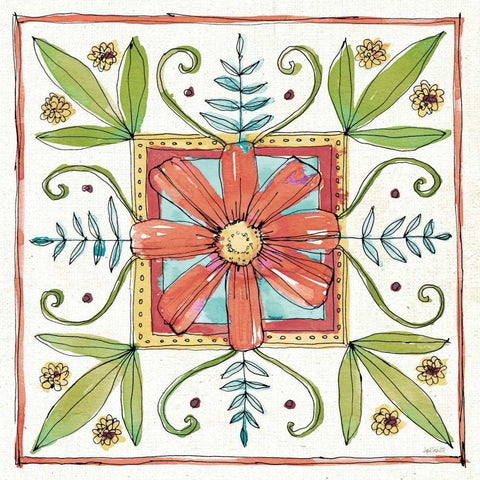 Simply Petals XII Warm Gold Ornate Wood Framed Art Print with Double Matting by Tavoletti, Anne