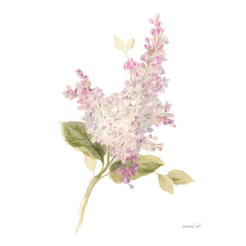 Floursack Florals on White VI White Modern Wood Framed Art Print by Nai, Danhui