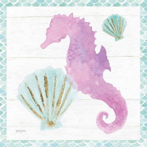 Mermaid Friends VI White Modern Wood Framed Art Print by Jackson, Jenaya