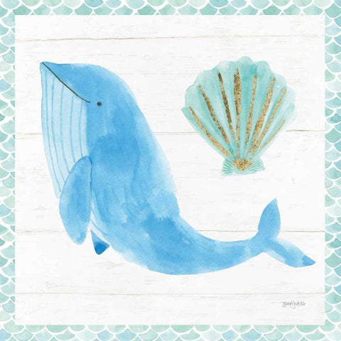 Mermaid Friends VII Black Ornate Wood Framed Art Print with Double Matting by Jackson, Jenaya