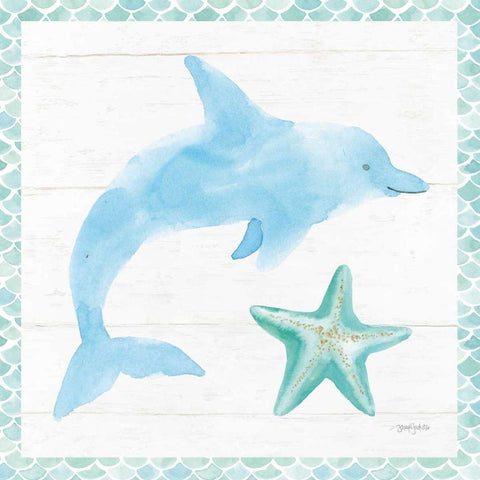 Mermaid Friends VIII White Modern Wood Framed Art Print by Jackson, Jenaya