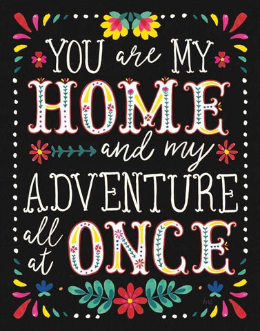 Floral Fiesta Inspiration I Black Ornate Wood Framed Art Print with Double Matting by Marshall, Laura