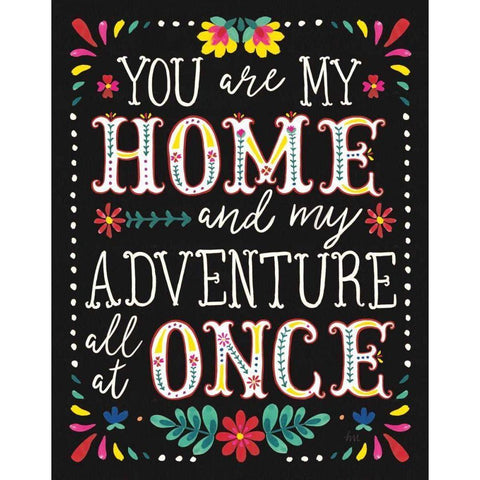 Floral Fiesta Inspiration I Black Modern Wood Framed Art Print by Marshall, Laura