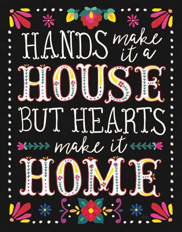 Floral Fiesta Inspiration II Black Ornate Wood Framed Art Print with Double Matting by Marshall, Laura