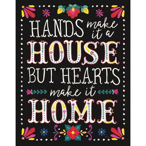 Floral Fiesta Inspiration II Black Modern Wood Framed Art Print with Double Matting by Marshall, Laura