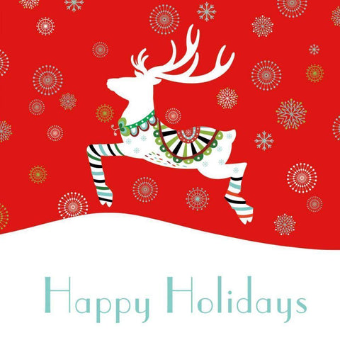 Mod Holiday II White Modern Wood Framed Art Print by Wild Apple Portfolio