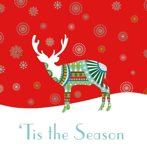 Mod Holiday IV White Modern Wood Framed Art Print with Double Matting by Wild Apple Portfolio