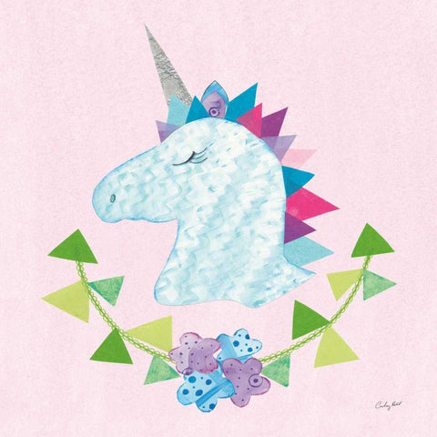 Unicorn Power IV White Modern Wood Framed Art Print with Double Matting by Prahl, Courtney