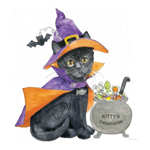 Halloween Pets I Black Ornate Wood Framed Art Print with Double Matting by Grove, Beth